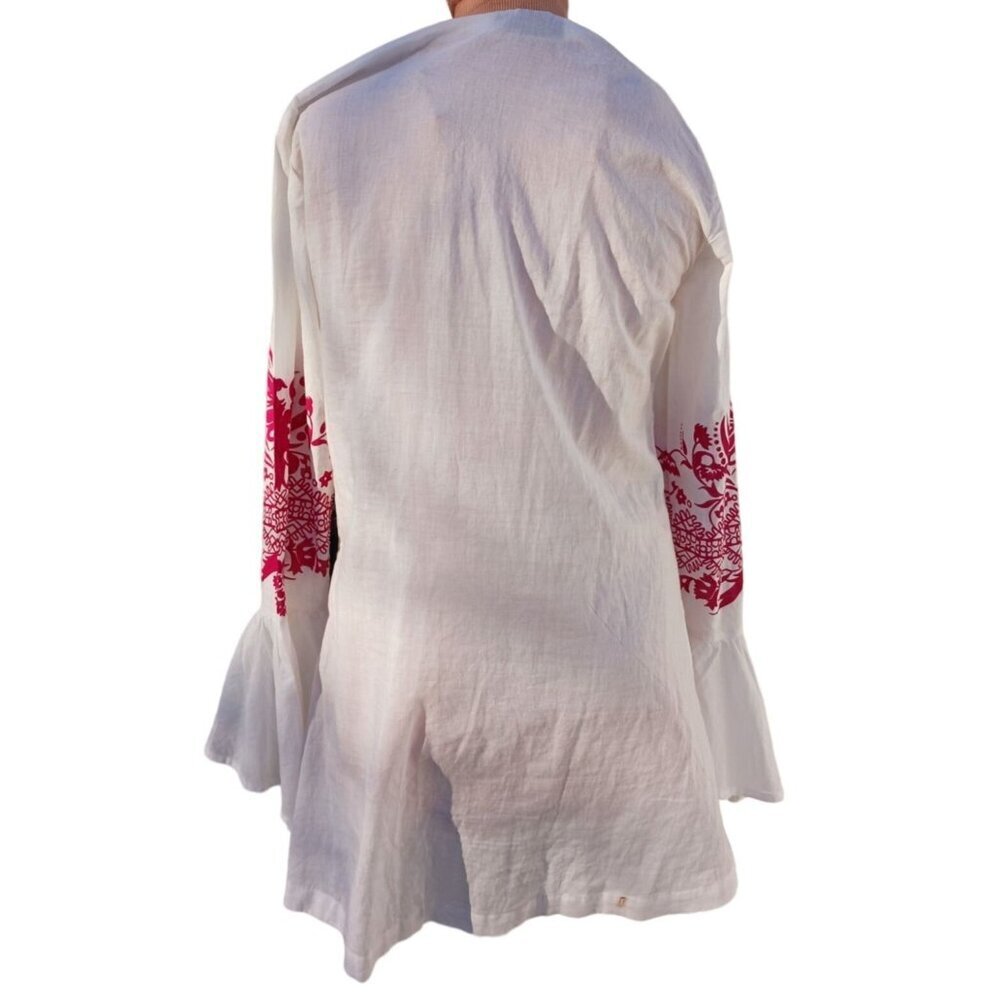 Steve Madden Retro Red Print Hippie Boho Lace Up … - image 4